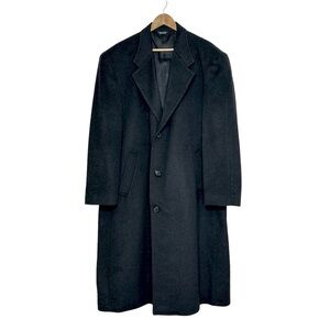 CIANNI CELLINI Wool Cashmere Nylon Blend Charcoal Single Breasted Overcoat 44